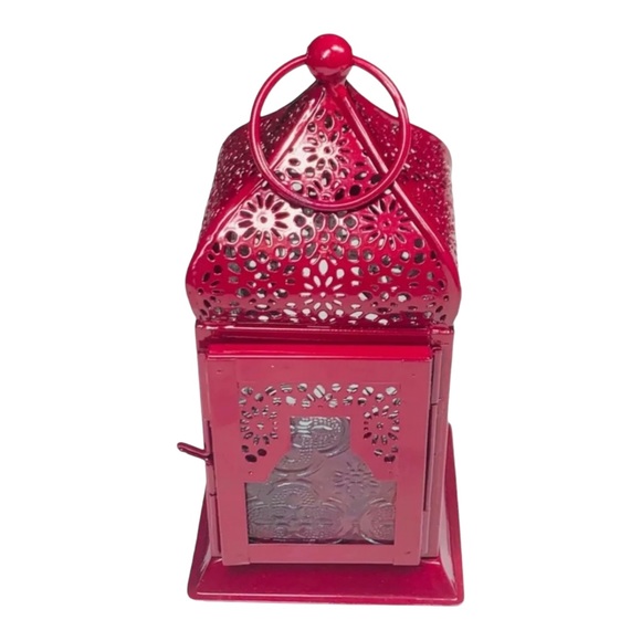 Fair Trade Maroon Moroccan Style Lantern - Picture 2 of 8